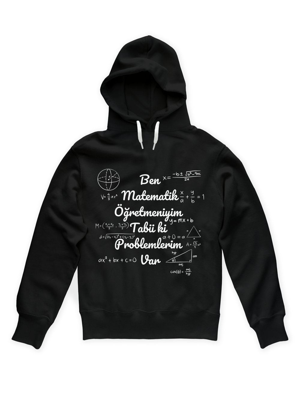 Matematik Giyim Hoodie Ben mantematik siyah