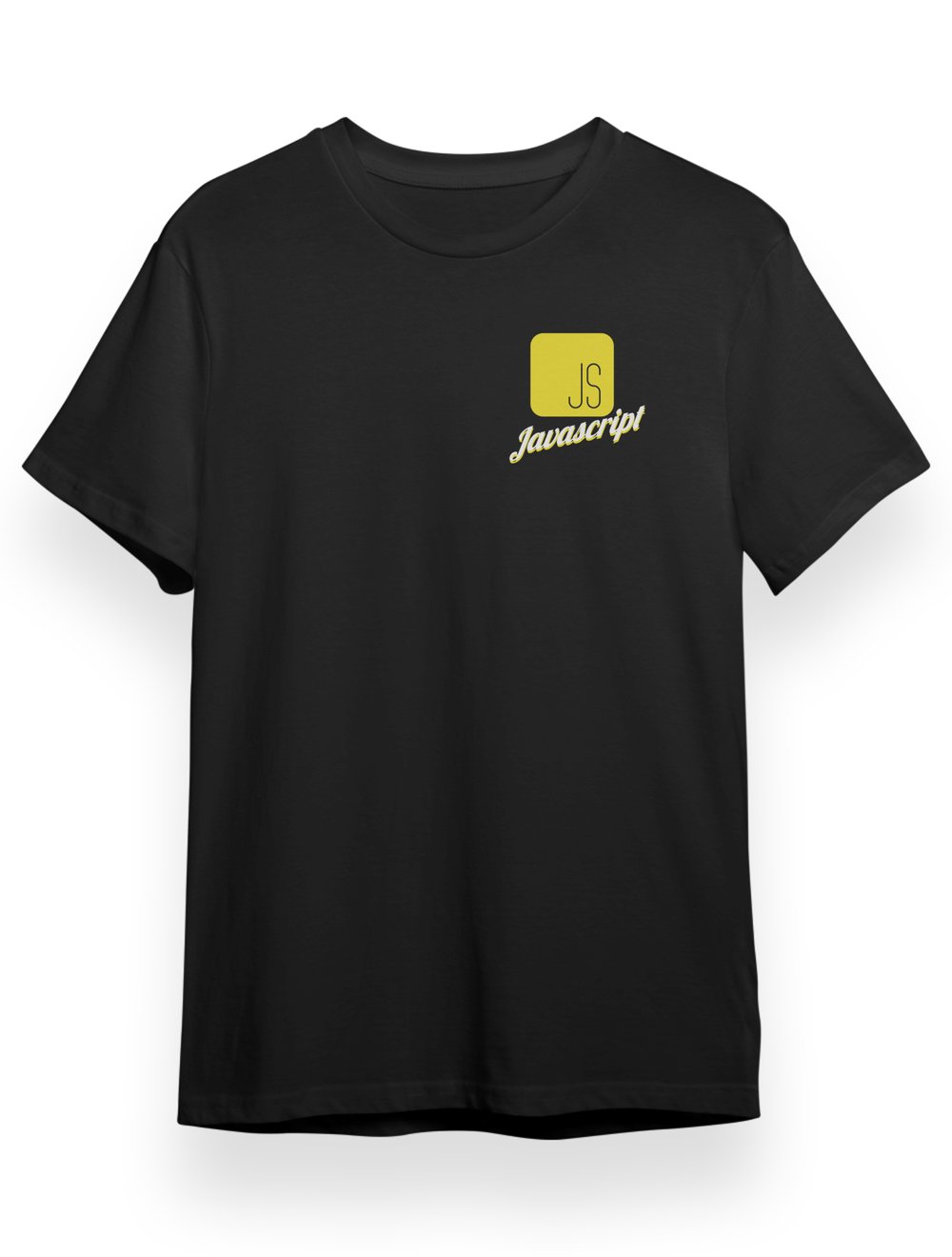 Javascript Baskılı Siyah Bisiklet Yaka T-shirt