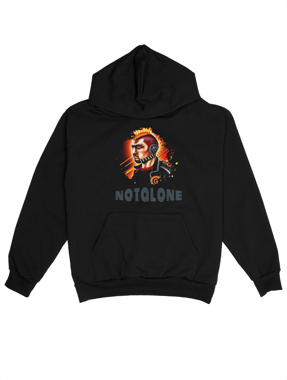 Not Alone Punk Oversize Hoodie | Yapay Zeka Tasarımları