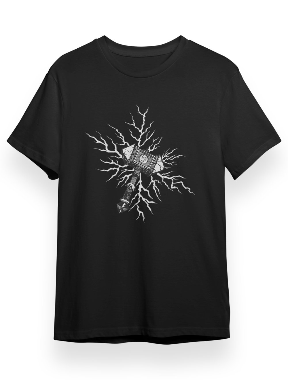 Kuppa Unisex Tişört Siyah Thorun Çekici Tasarımlı Tişört KUT1S002