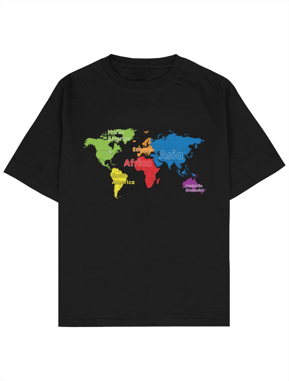 Kıtalarla Dünya Oversize T-Shirt 1111903