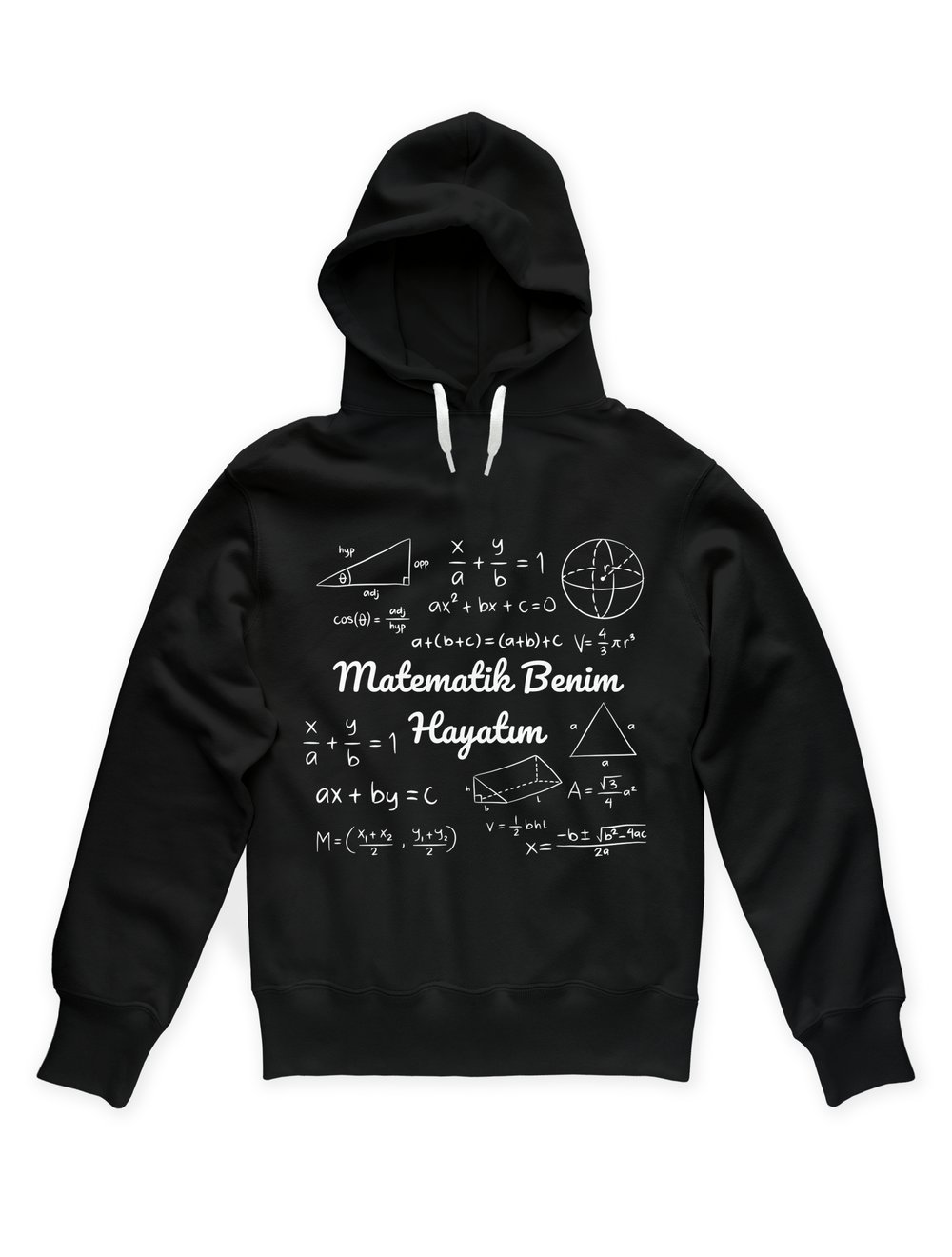 Matematik Giyim Hoodie Siyah Matematik Hayatım