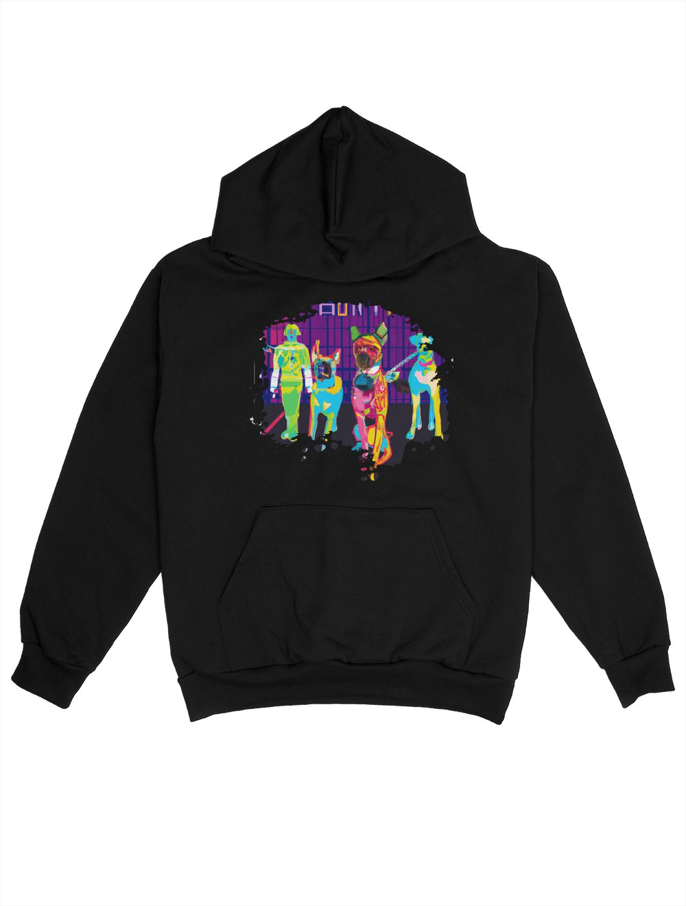 Cyberpunk Dog Gang Oversize Hoodie | Yapay Zeka Tasarımları