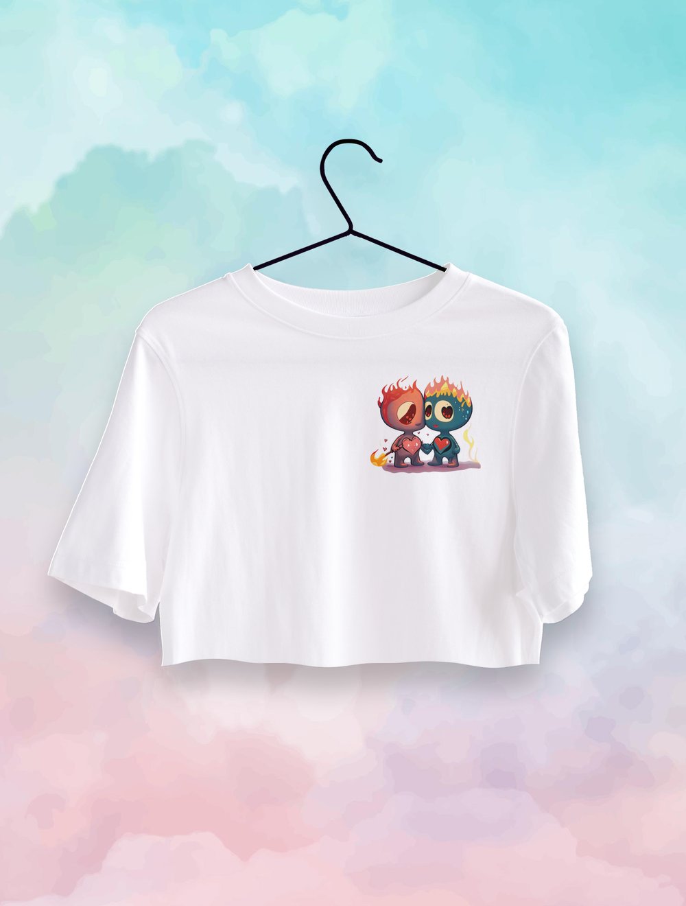 Ateş ve Su Crop Top Oversize 1221819