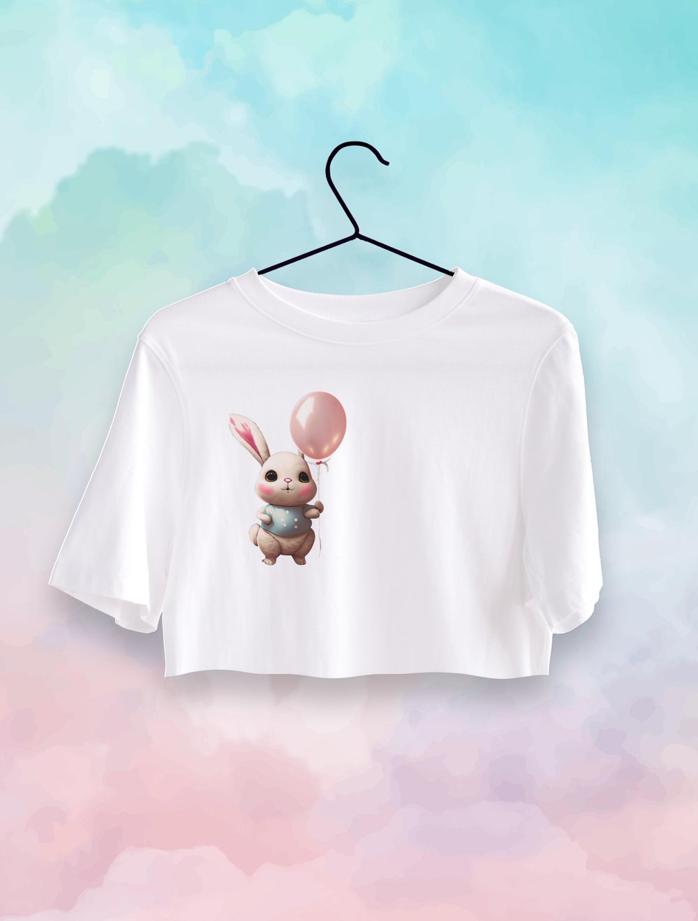 Tavşan ve Balon Crop Top Oversize 9491554