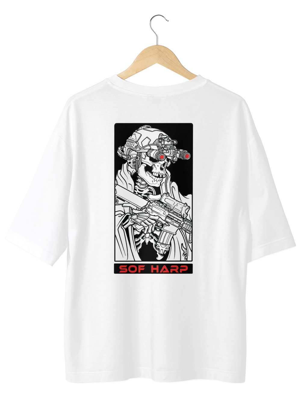 SOF İskelet sırt baskılı Oversize TShirt