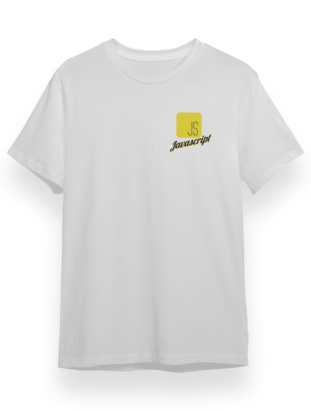 Javascript Baskılı Beyaz Bisiklet Yaka T-shirt