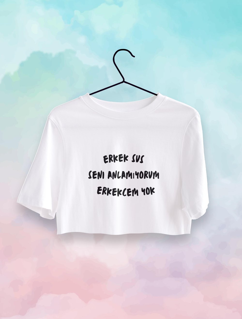Erkek Sus Crop Top Oversize 7471318