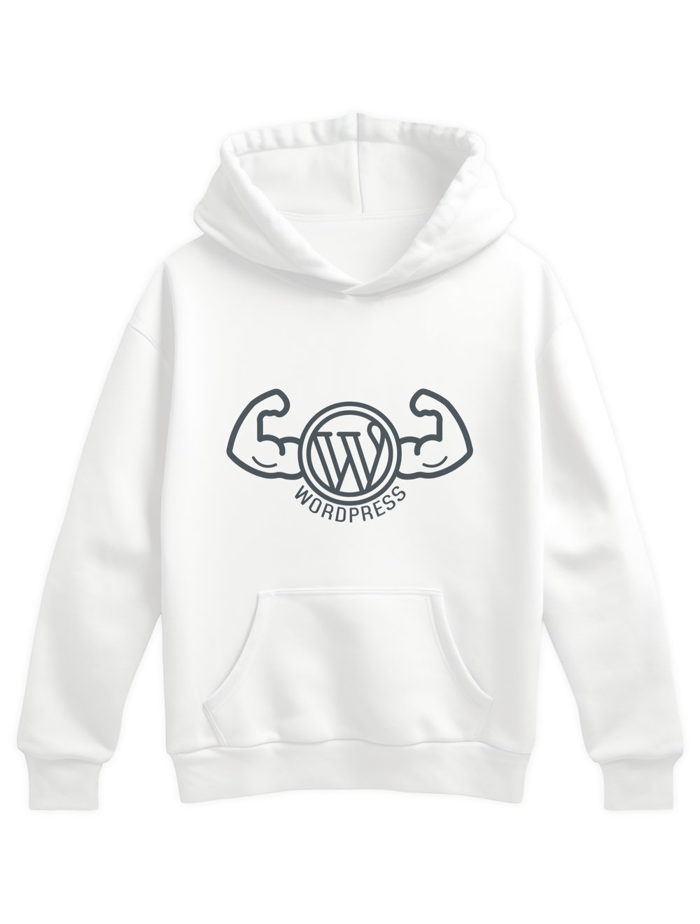 Wordpress logo baskılı beyaz sweatshirt