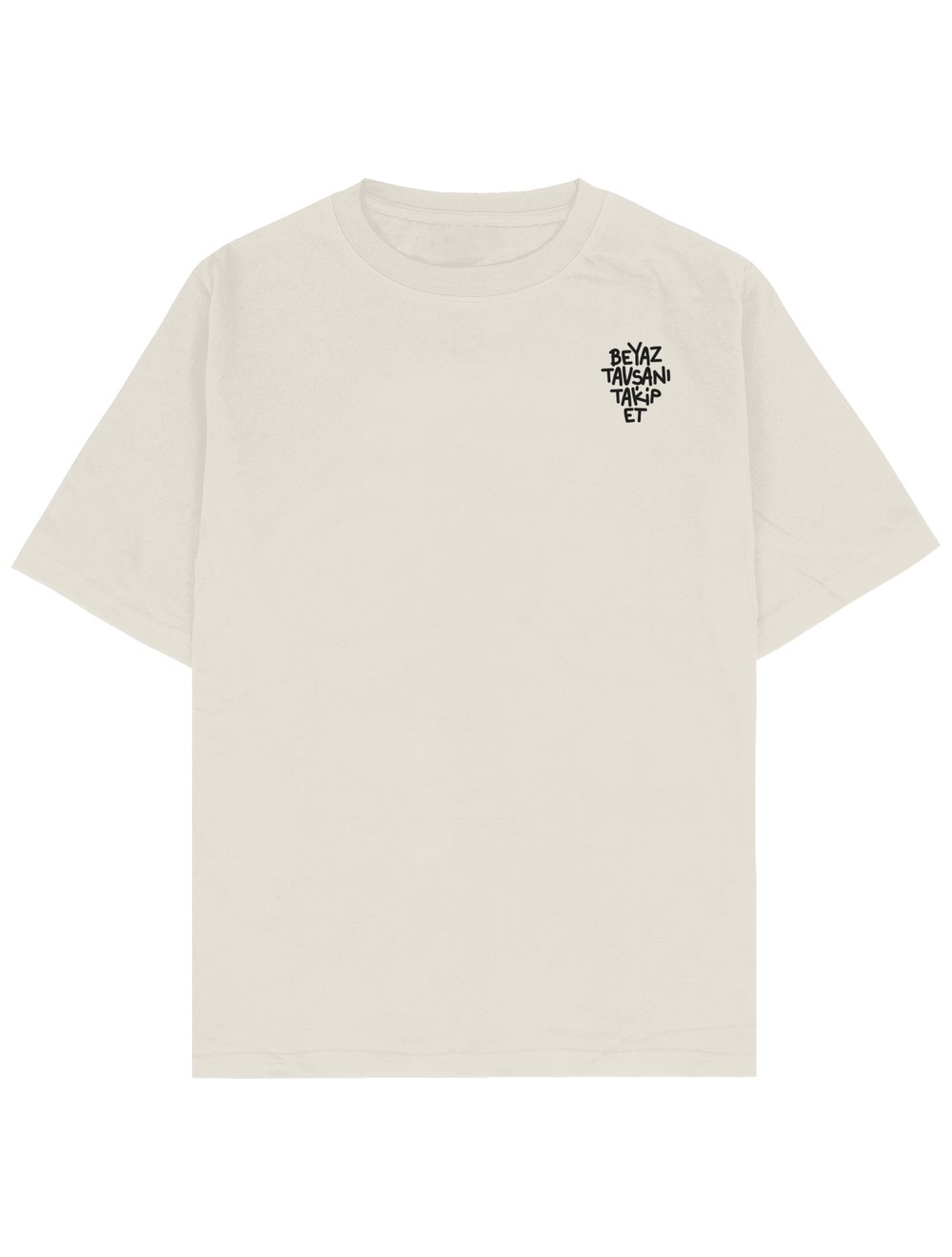 Beyaz Tavşanı Takip Et Oversize TShirt2
