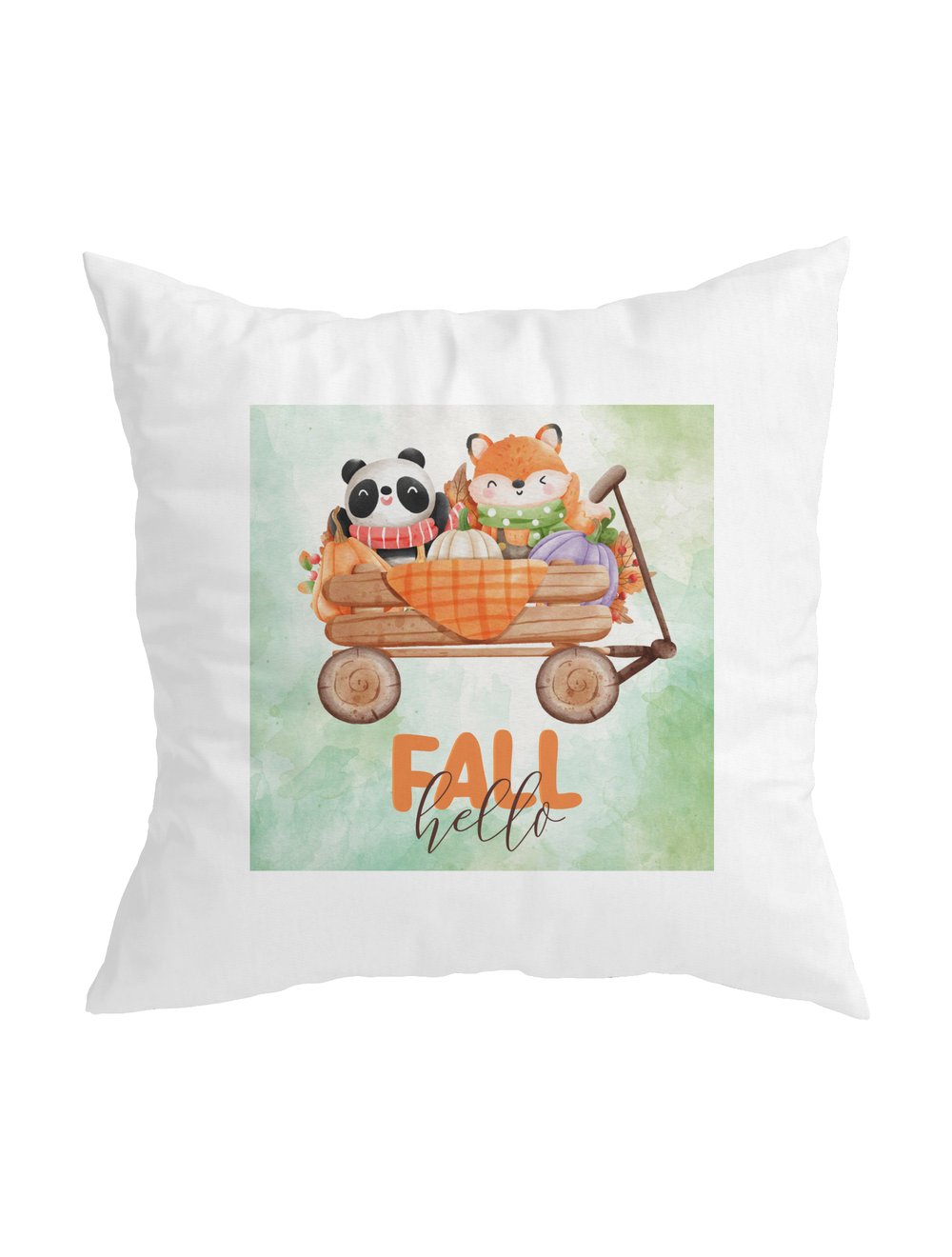 Panda ve Tilki Yastık Yeşil