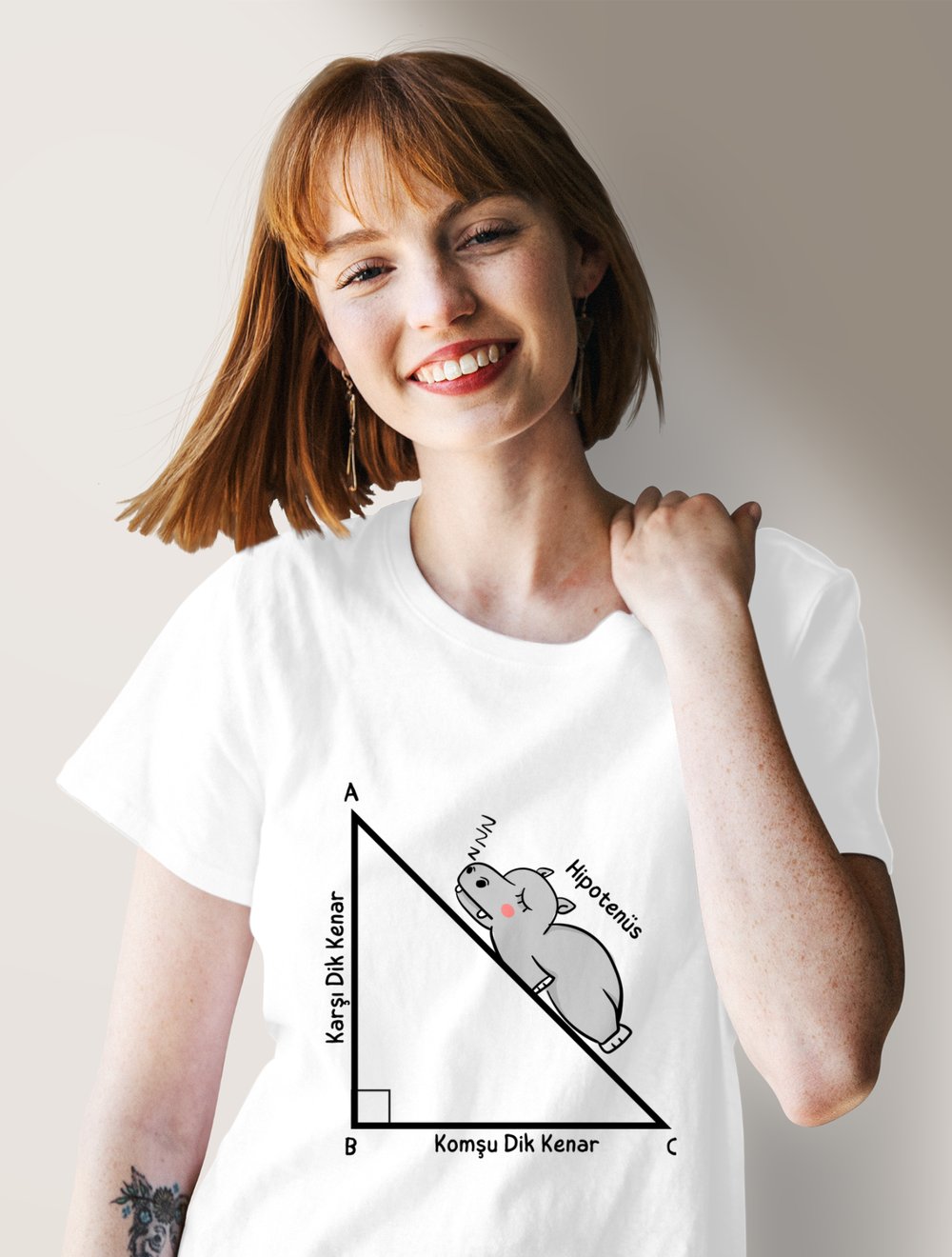 Hipotenüs Komik Matematik Öğretmeni Hediye TShirt