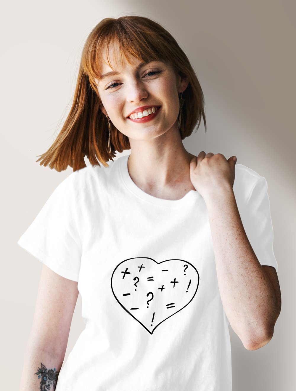 Matematik Giyim TShirt Kalpli