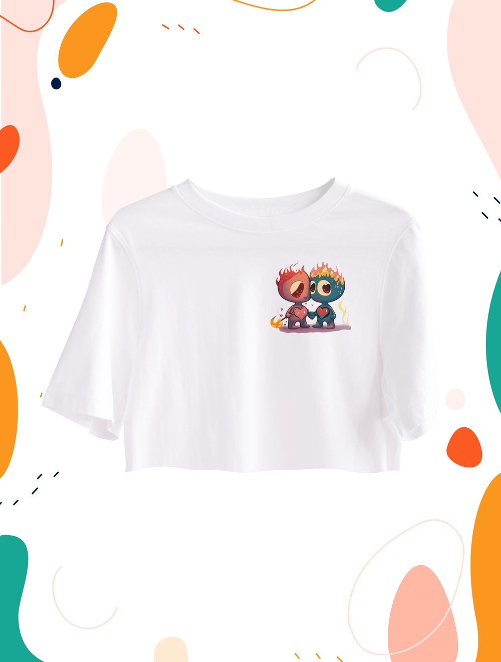 Ateş ve Su Crop Top Oversize 1221819