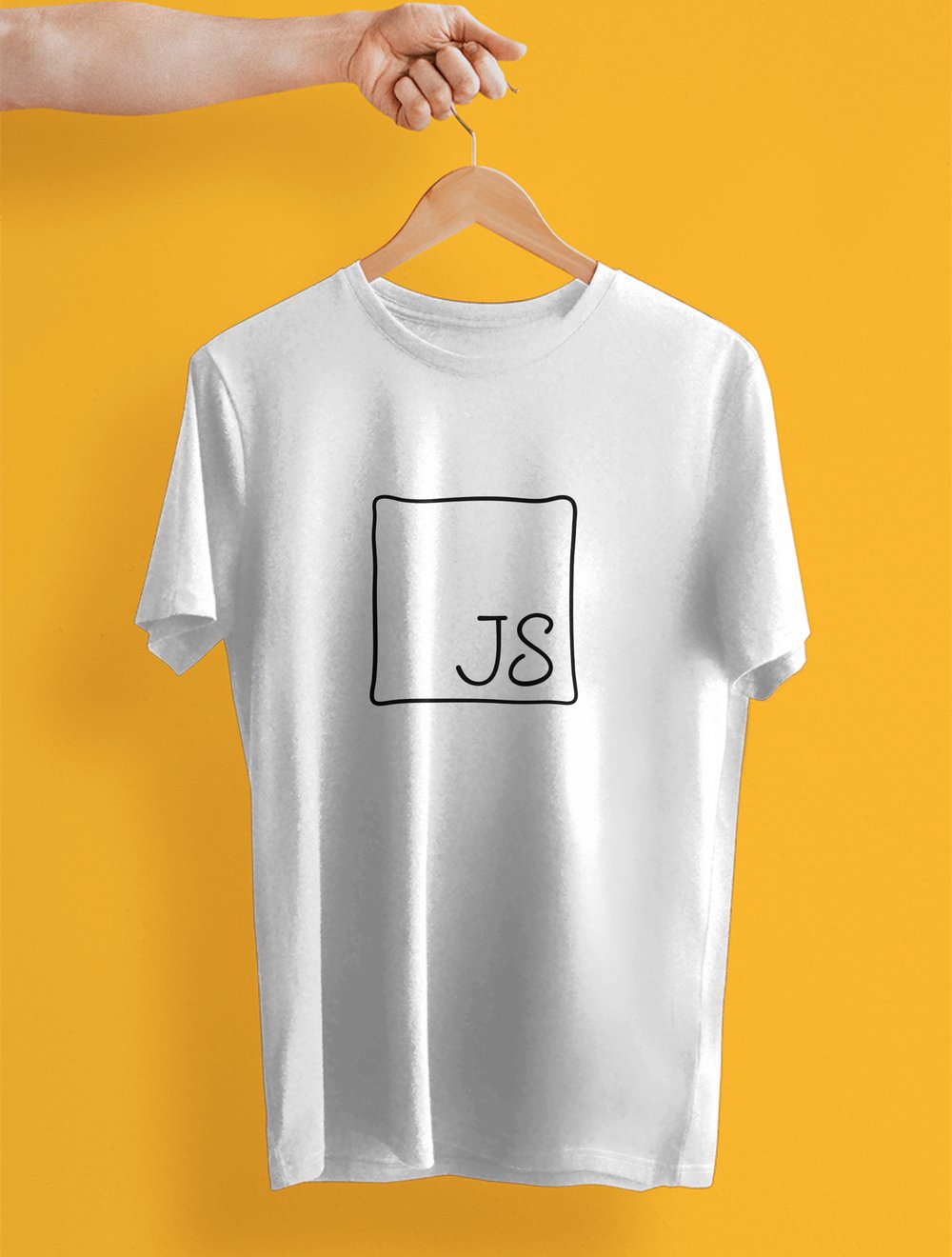 Javascript Baskılı Beyaz Yazılımcı T-shirt