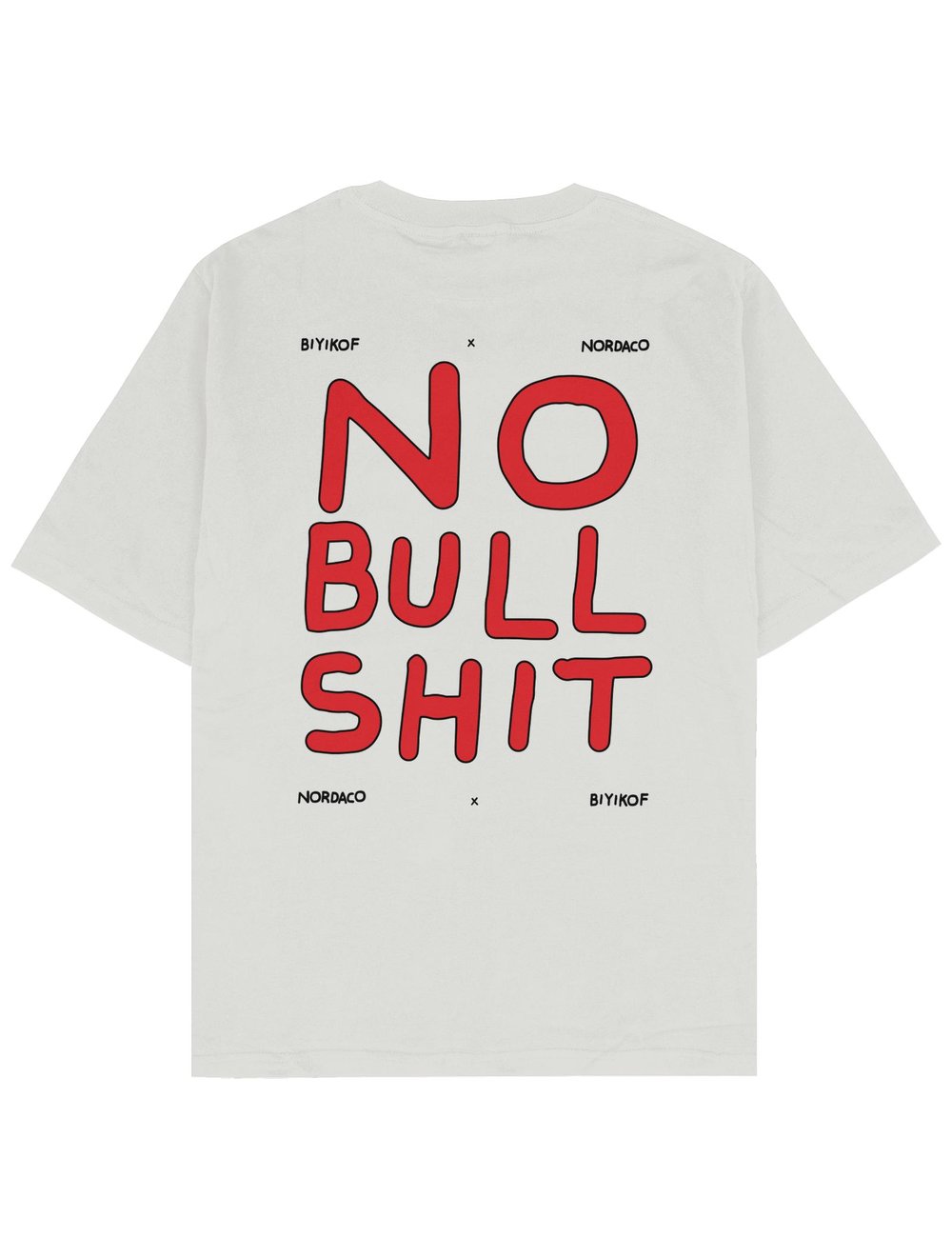 NO BULLSHIT OFF WHITE  KIRMIZI OVERSIZE TSHIRT