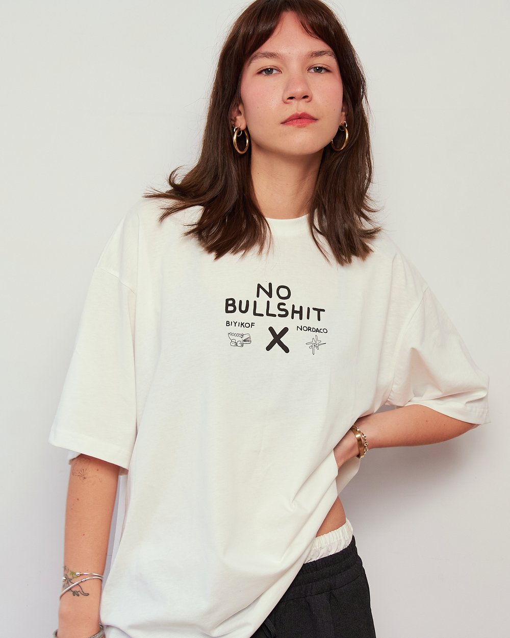 HAPPY BEAR OFF WHITE OVERSIZE TSHIRT