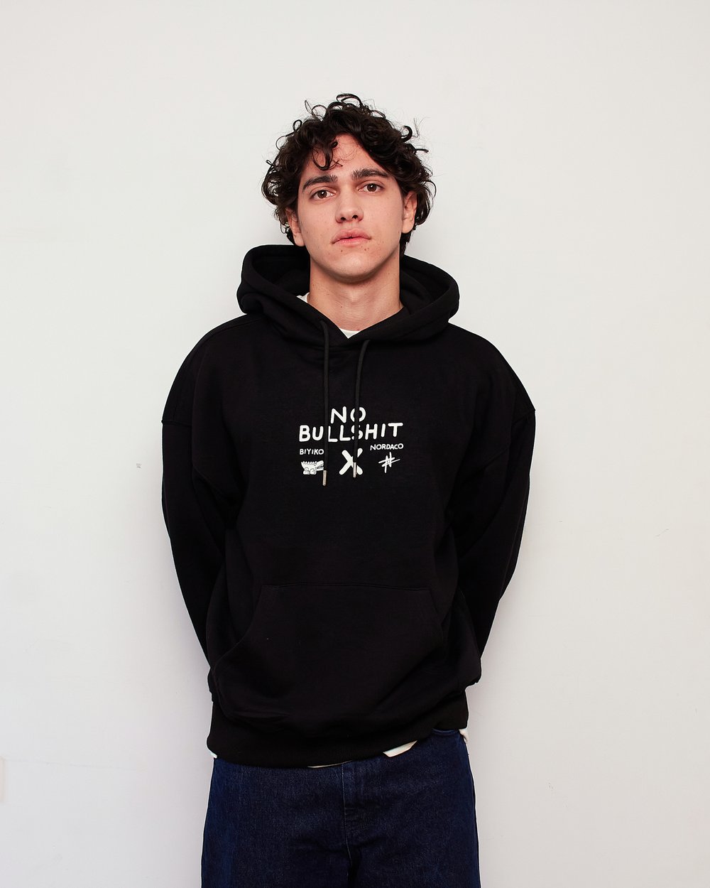 NO BULLSHIT SİYAH OVERSIZE HOODIE
