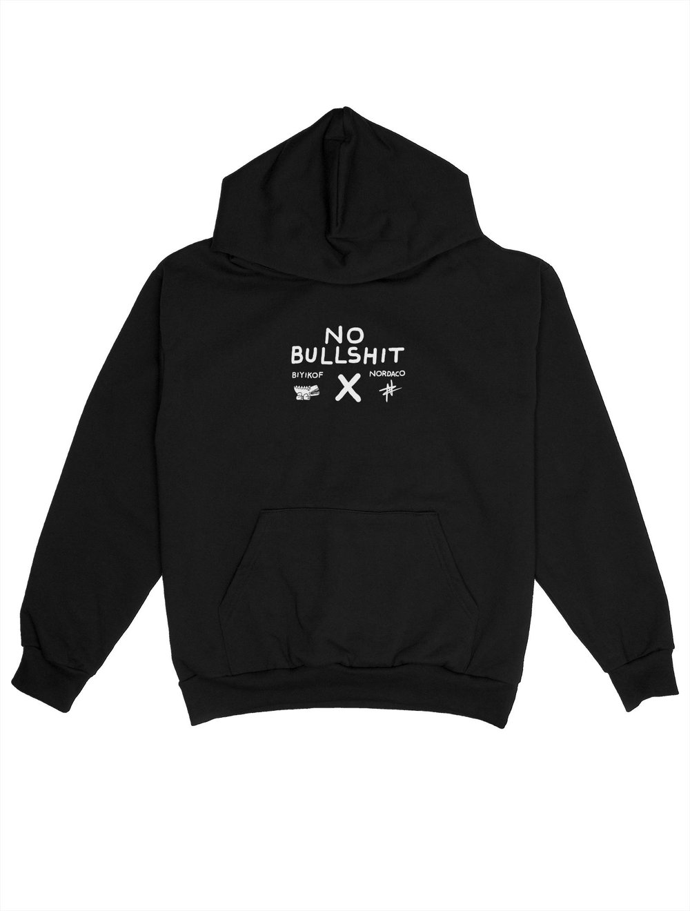 NO BULLSHIT SİYAH OVERSIZE HOODIE