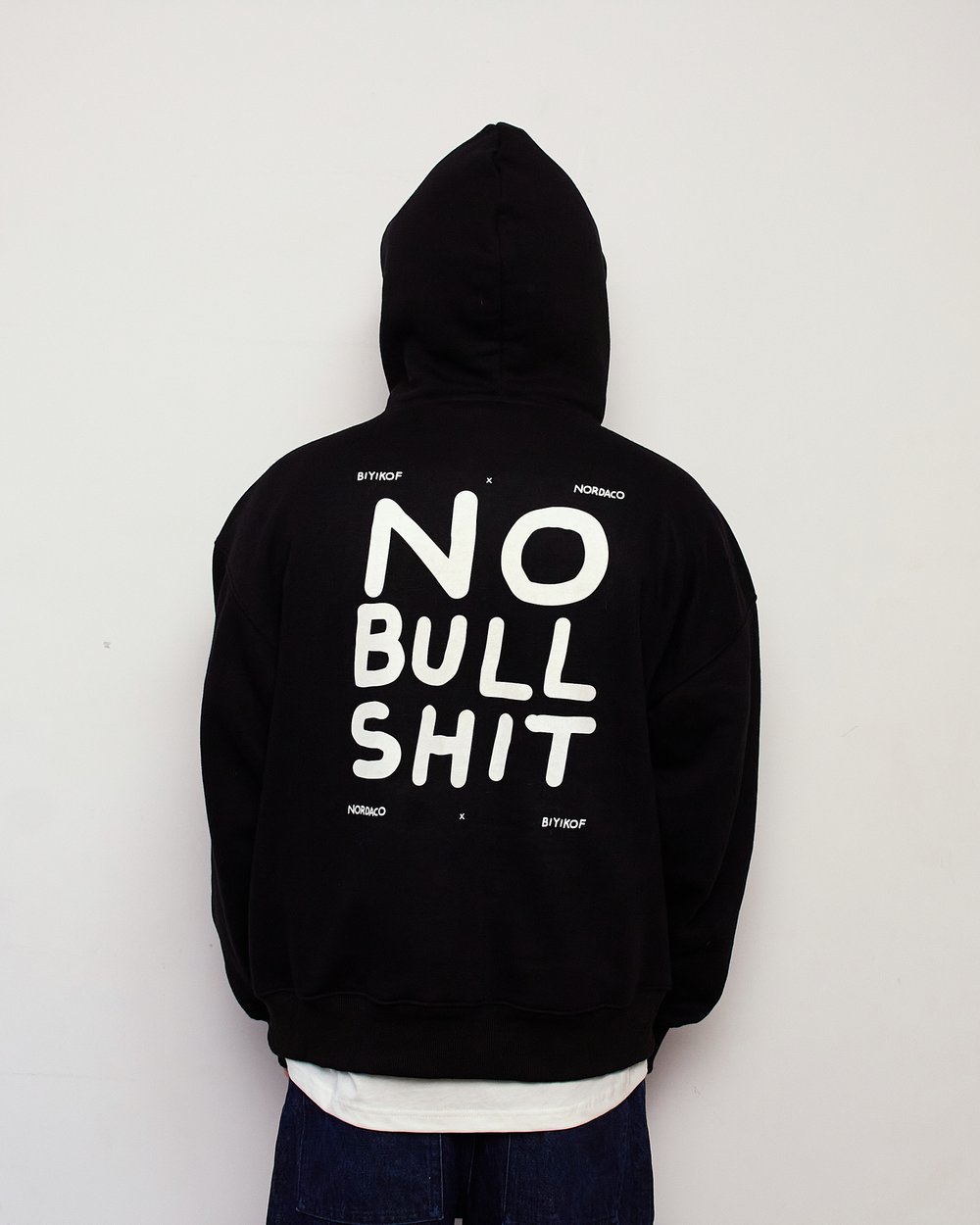 NO BULLSHIT SİYAH OVERSIZE HOODIE