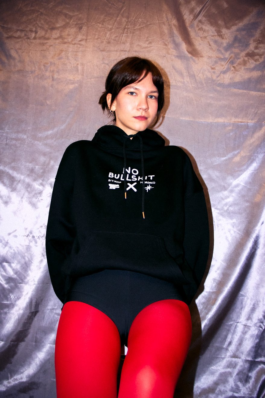 NO BULLSHIT SİYAH OVERSIZE HOODIE