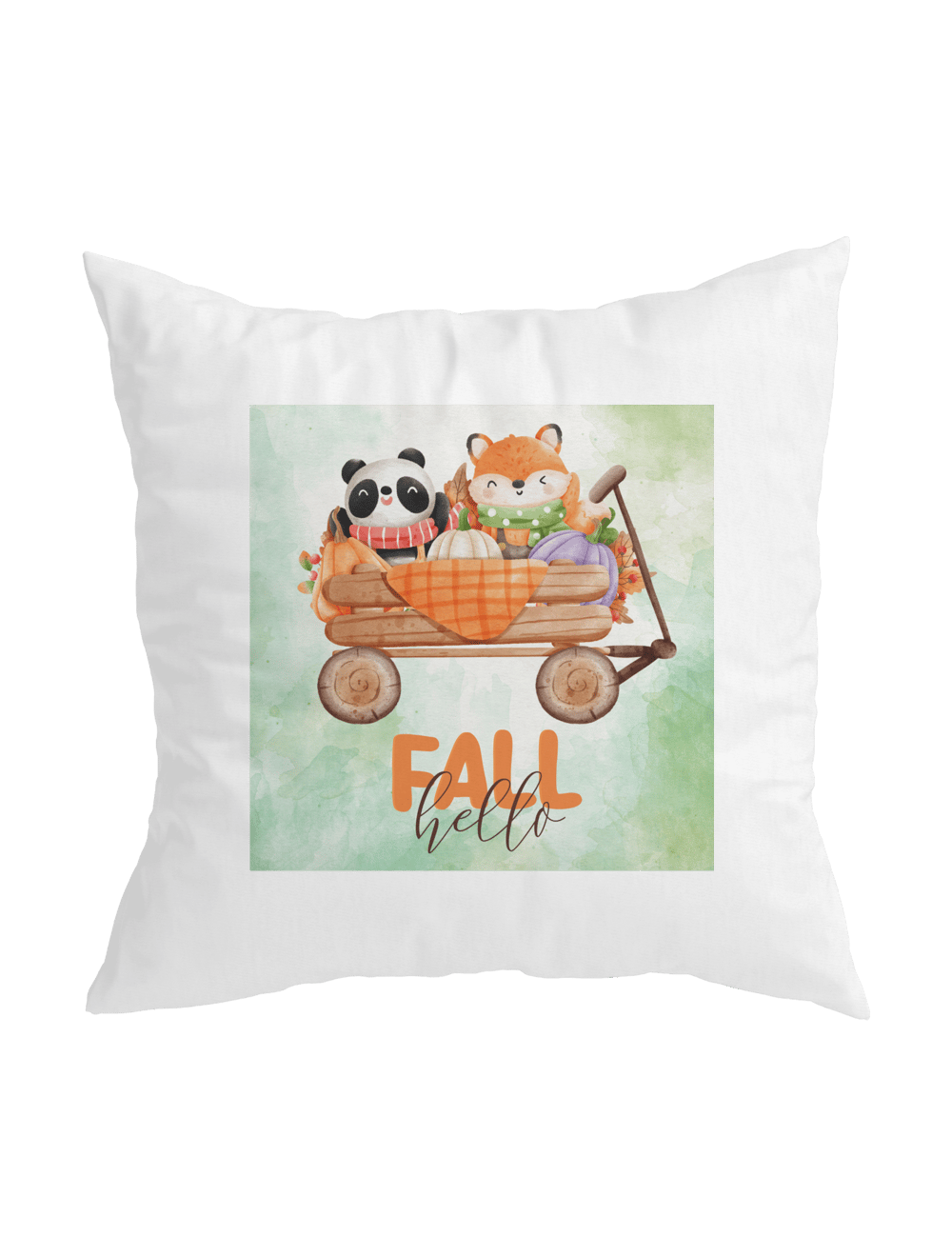 Panda ve Tilki Yastık Yeşil