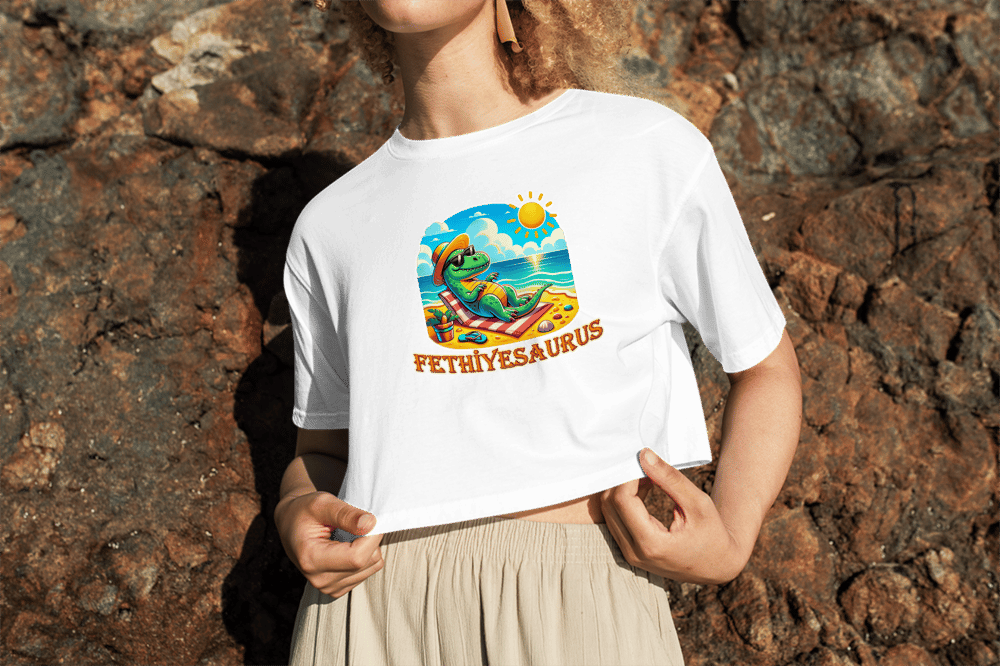 Fethiyesaurus Crop Top Oversize