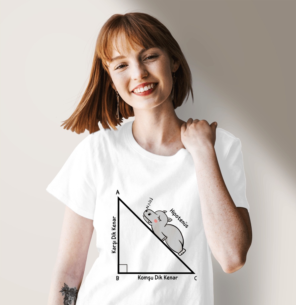 Hipotenüs Komik Matematik Öğretmeni Hediye TShirt