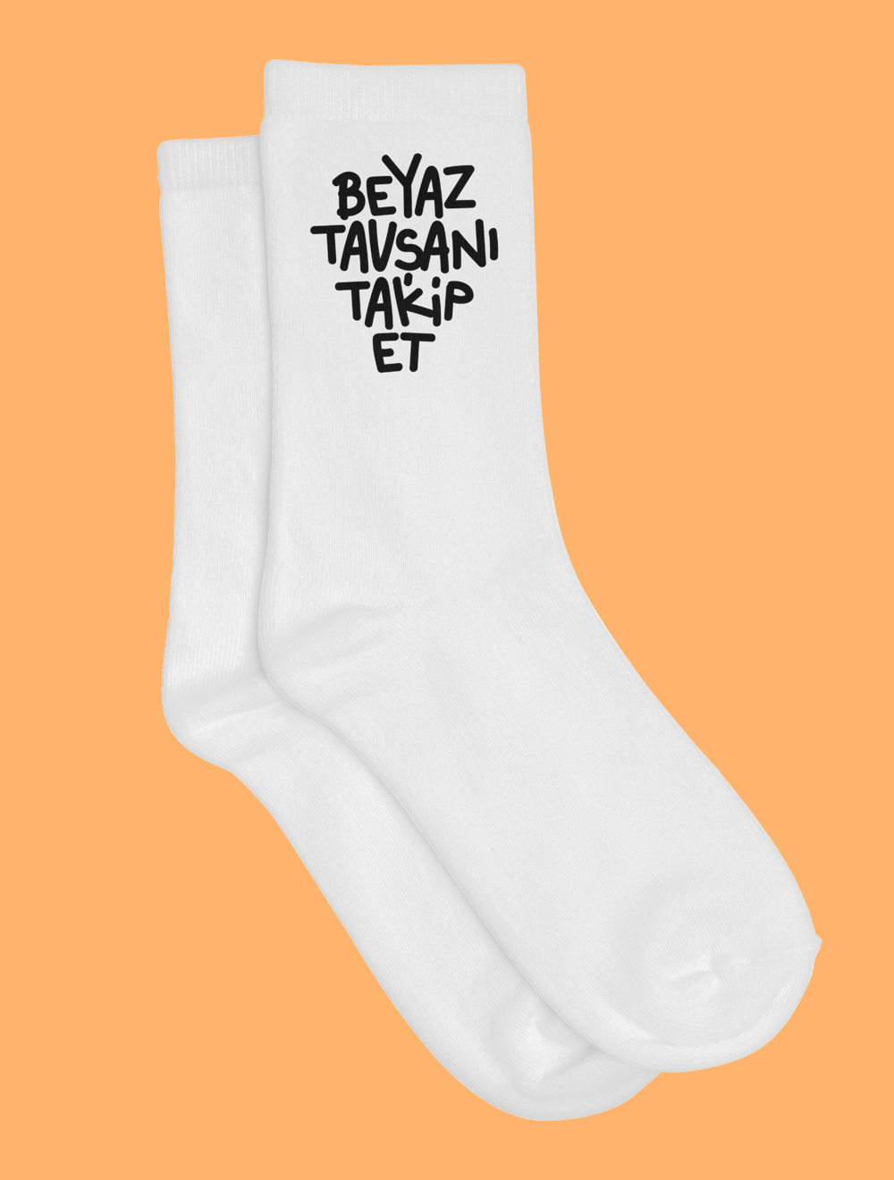 Beyaz Tavşanı Takip Et Soket Çorap