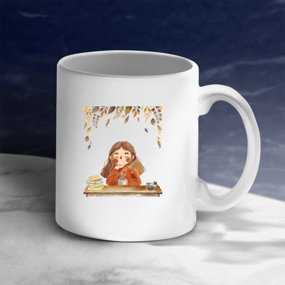 Kahve İçen Kız Kupa