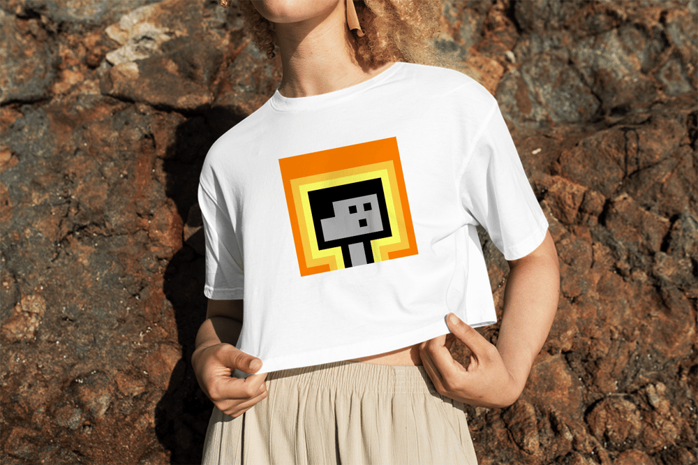 PixelArt Crop Top Yellow