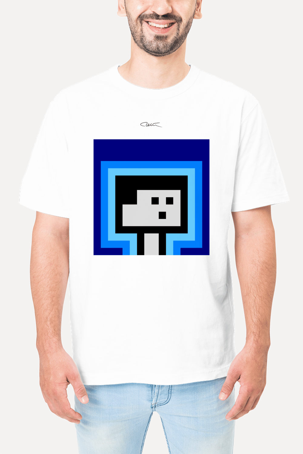 PixelArt Oversize T-Shirt Blue