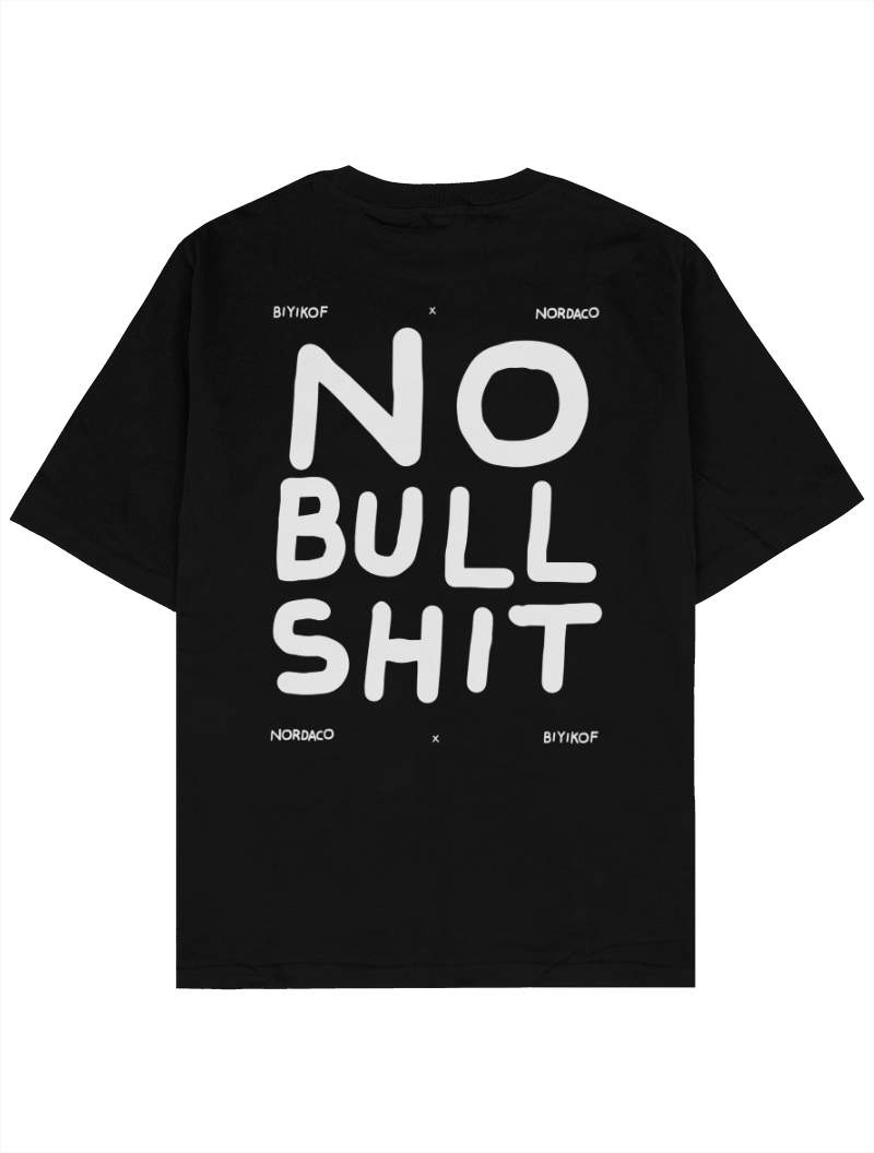 NO BULLSHIT SİYAH OVERSIZE TSHIRT