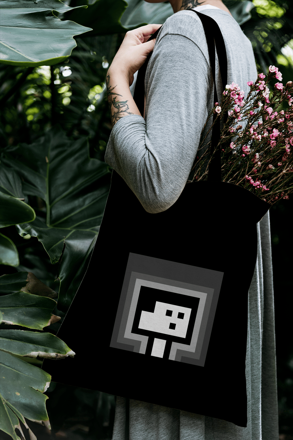 PixelArt Tote Bag Black