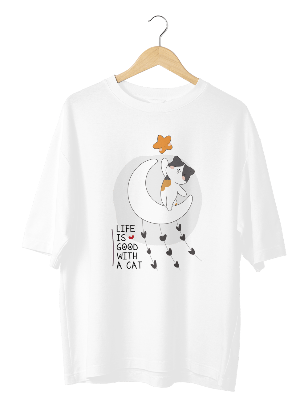 SOF Oversize  life is good withg a cat