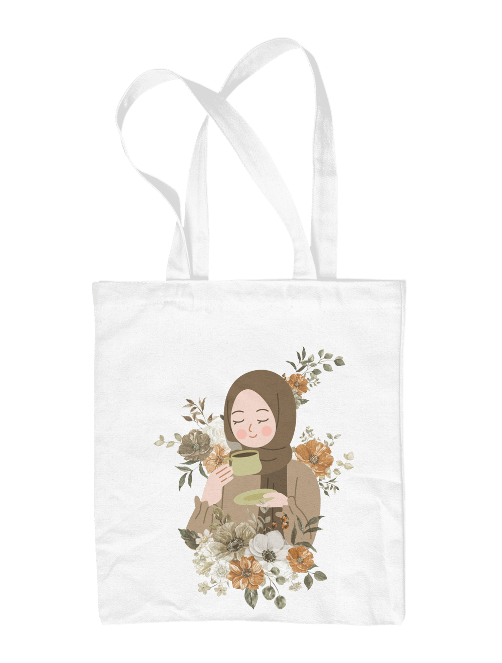 Kahve İçen Kız Bez Çanta