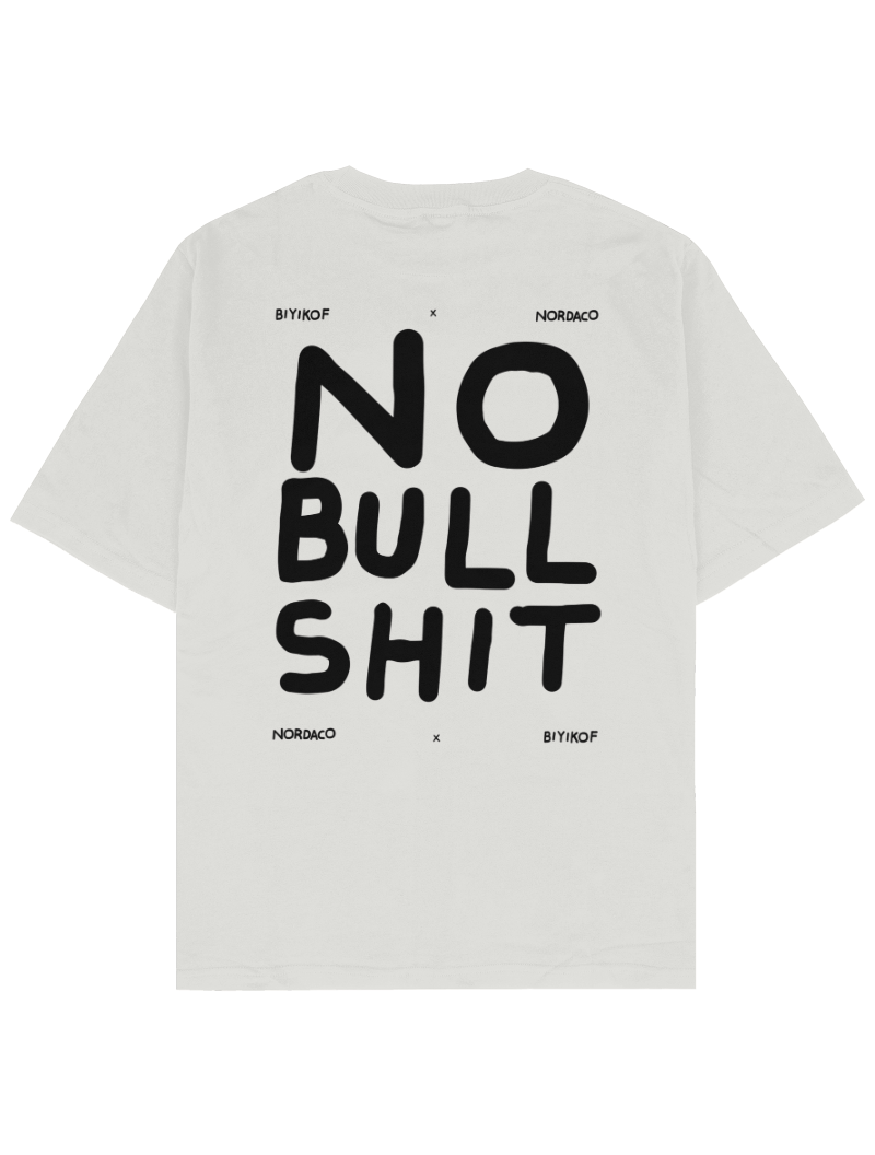 NO BULLSHIT OFF WHITE  SİYAH OVERSIZE TSHIRT