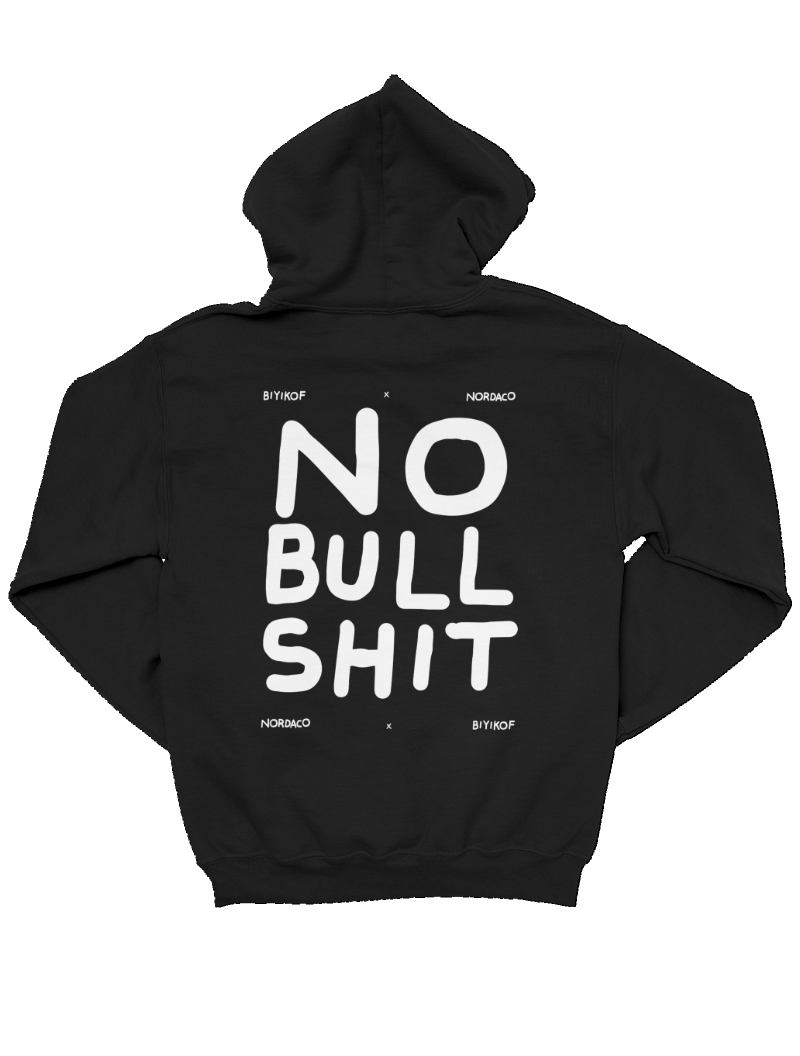 NO BULLSHIT SİYAH OVERSIZE HOODIE