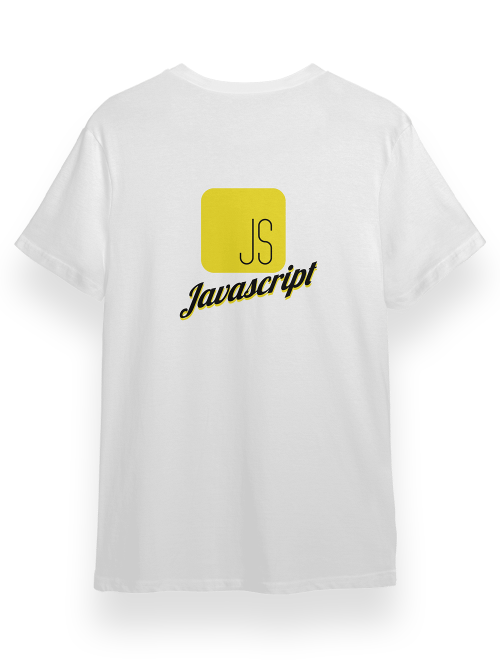 Javascript Baskılı Beyaz Bisiklet Yaka T-shirt