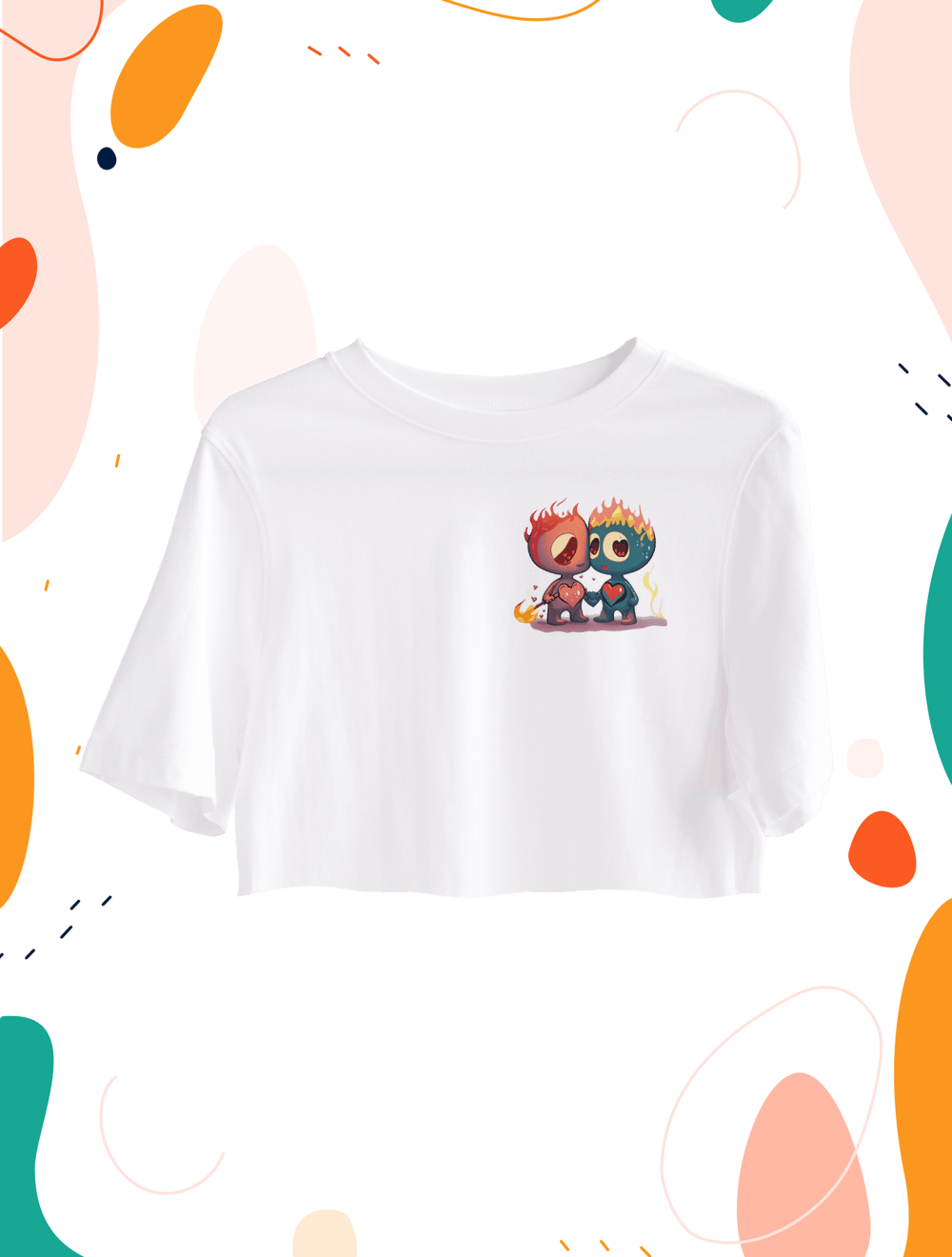 Ateş ve Su Crop Top Oversize 1221819