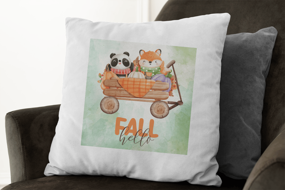 Panda ve Tilki Yastık Yeşil