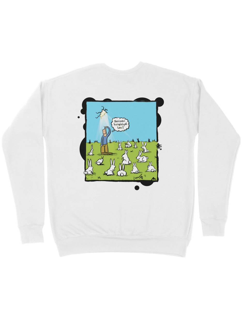 Beyaz Tavşanı Takip Et Sweatshirt
