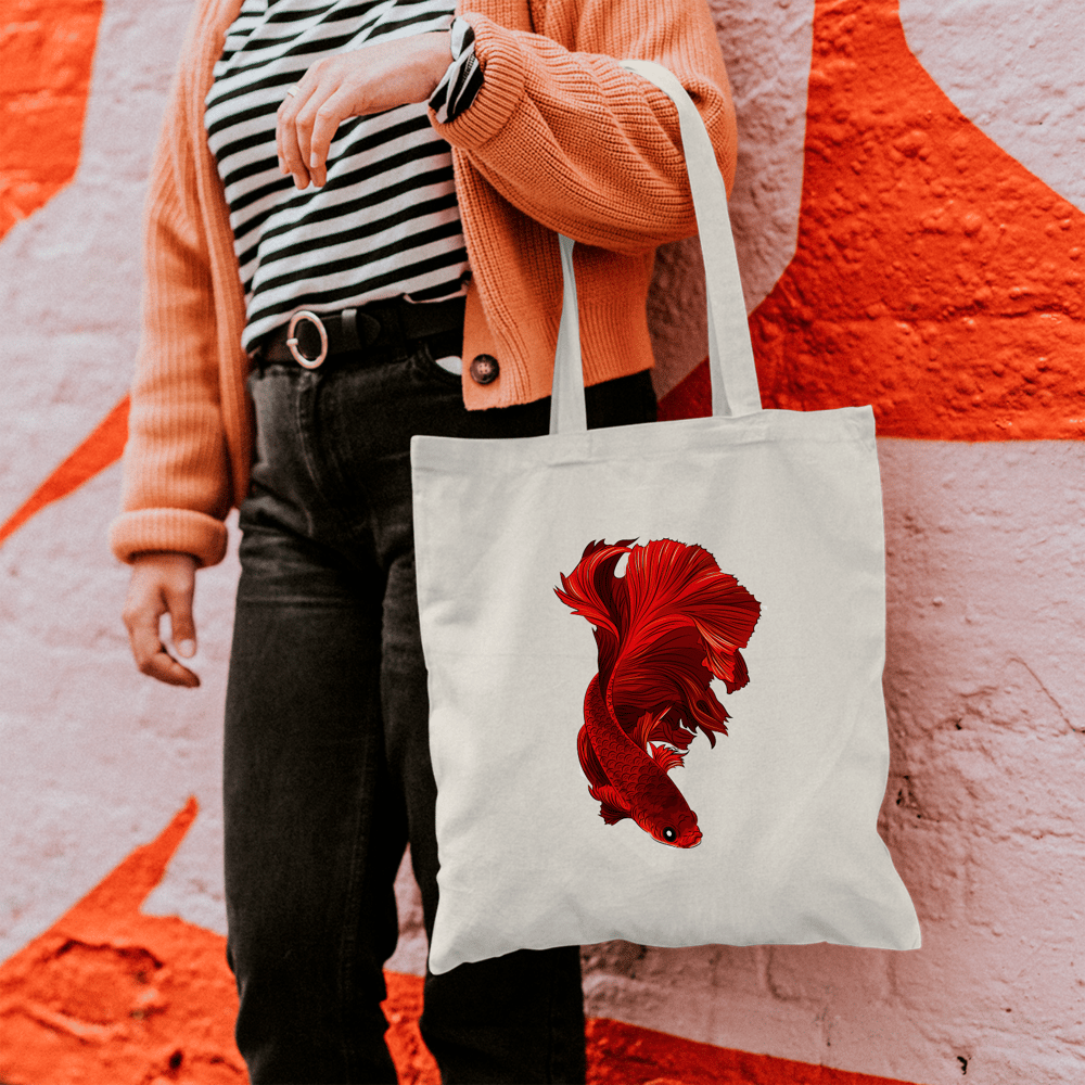 Red Fish Tote Bag