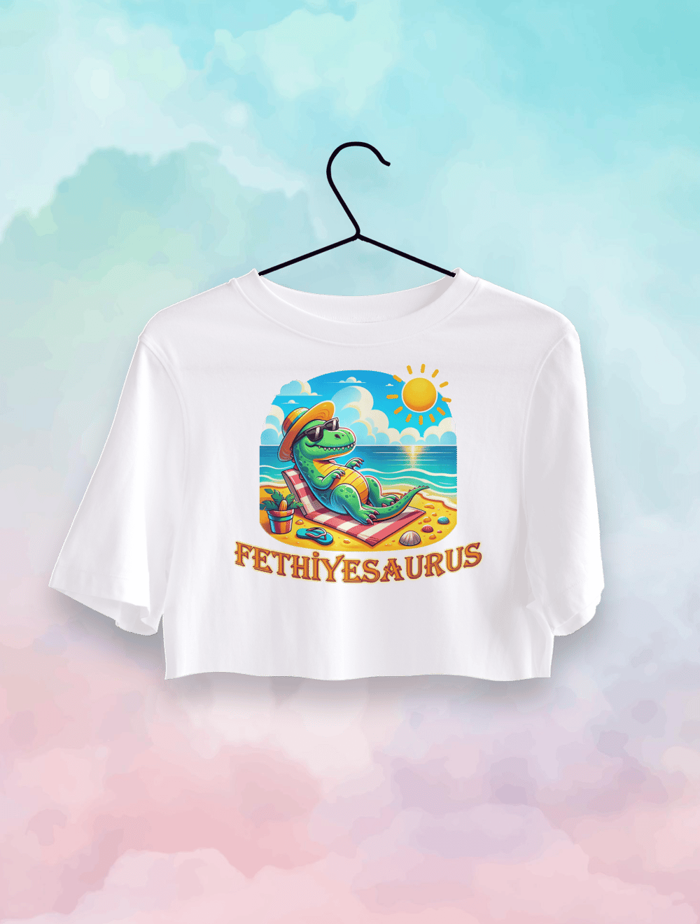 Fethiyesaurus Crop Top Oversize