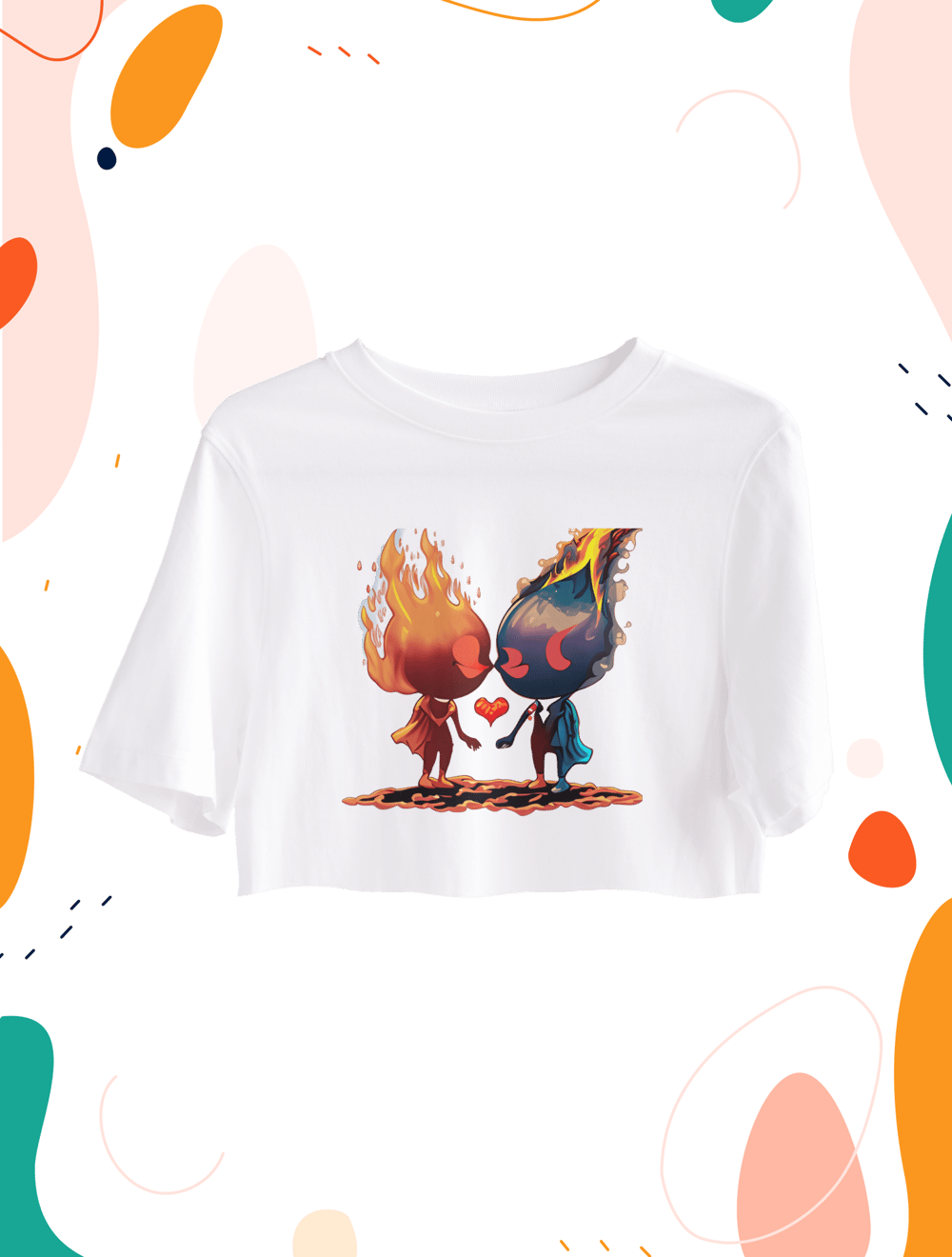 Ateş ve Su Crop Top Oversize 5121755