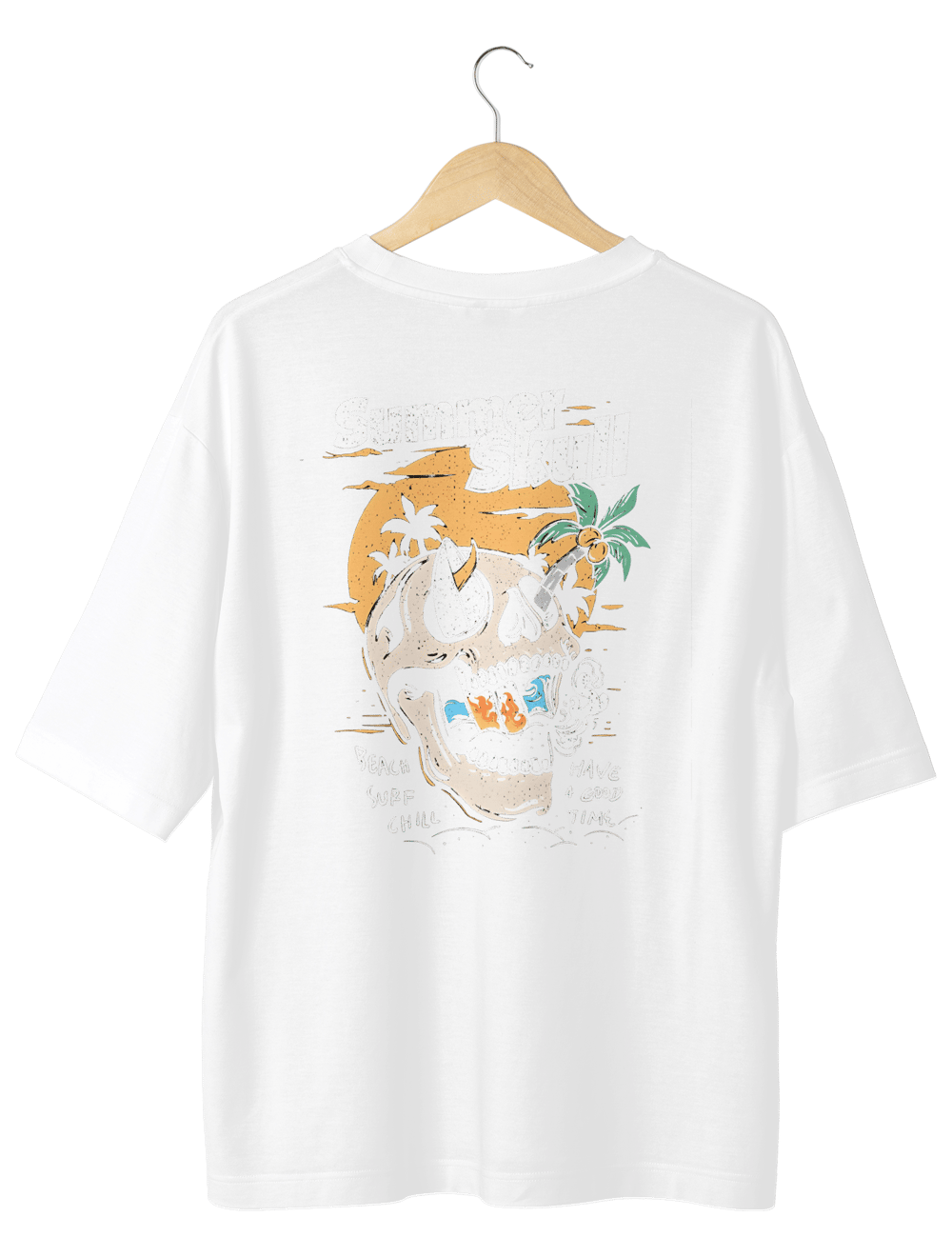 Summer Skull Oversize T-Shirt