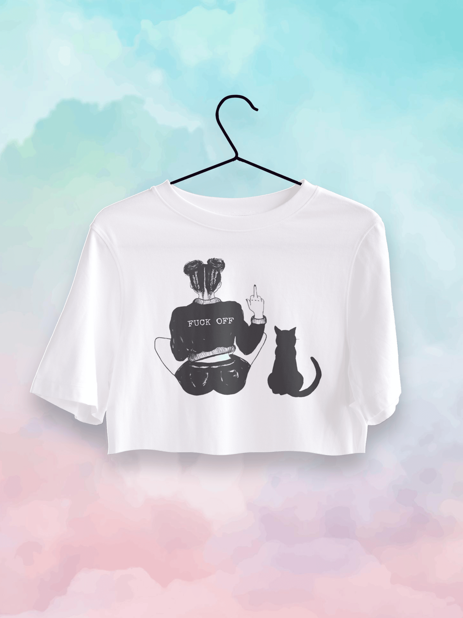 Cat & Girl Crop Top