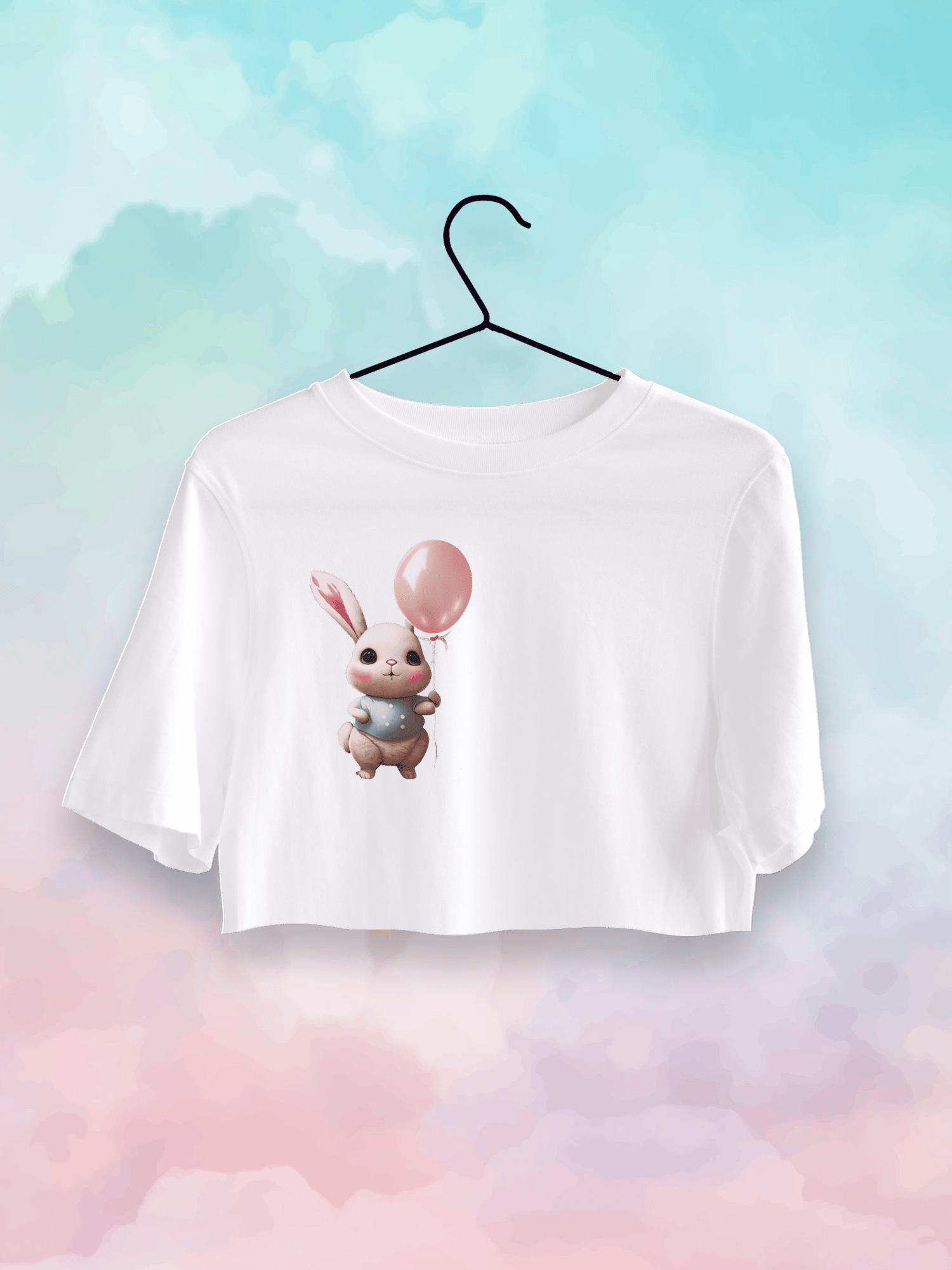 Tavşan ve Balon Crop Top Oversize 9491554