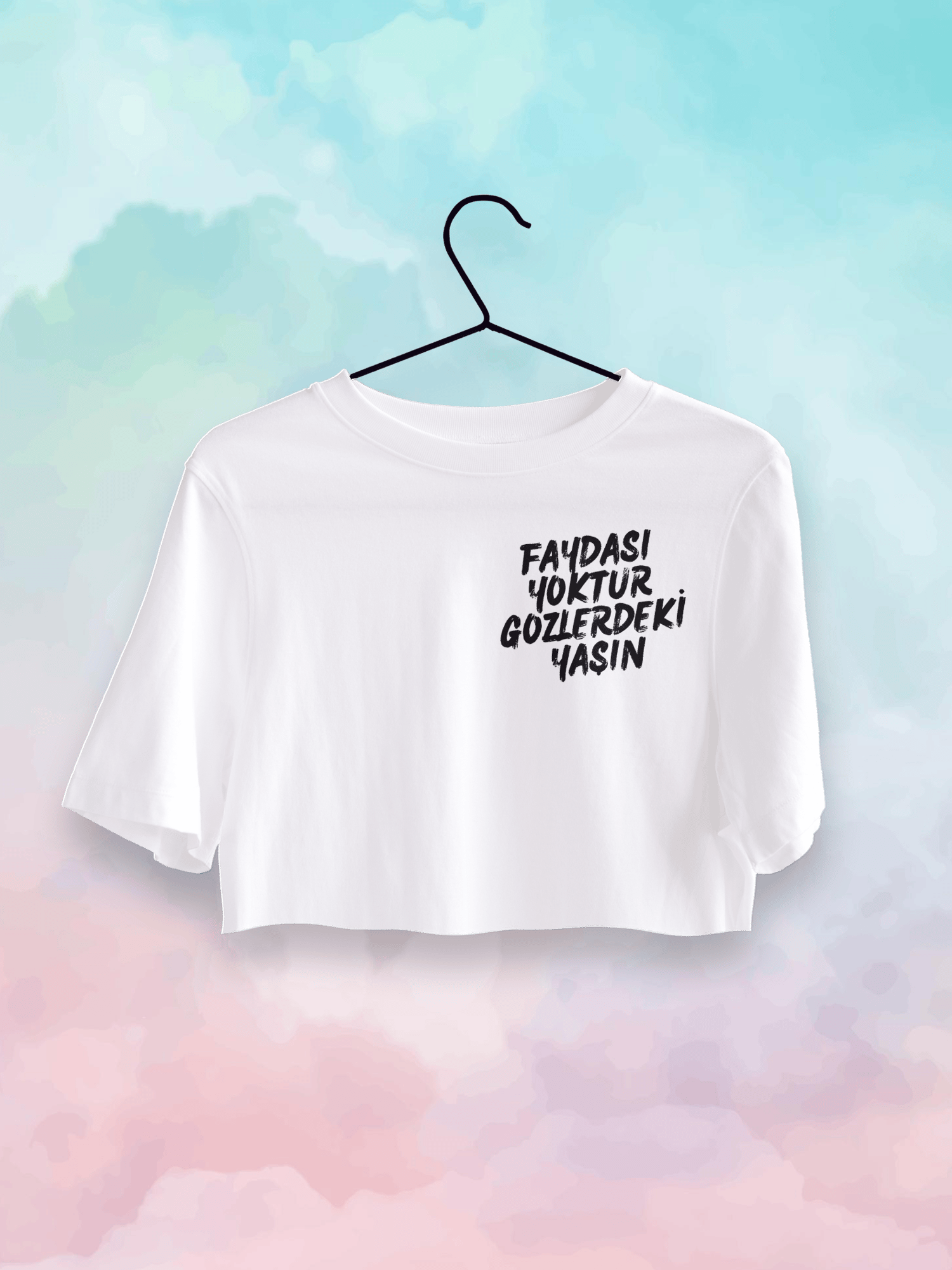 Faydası Yoktur Crop Top Oversize 4801905