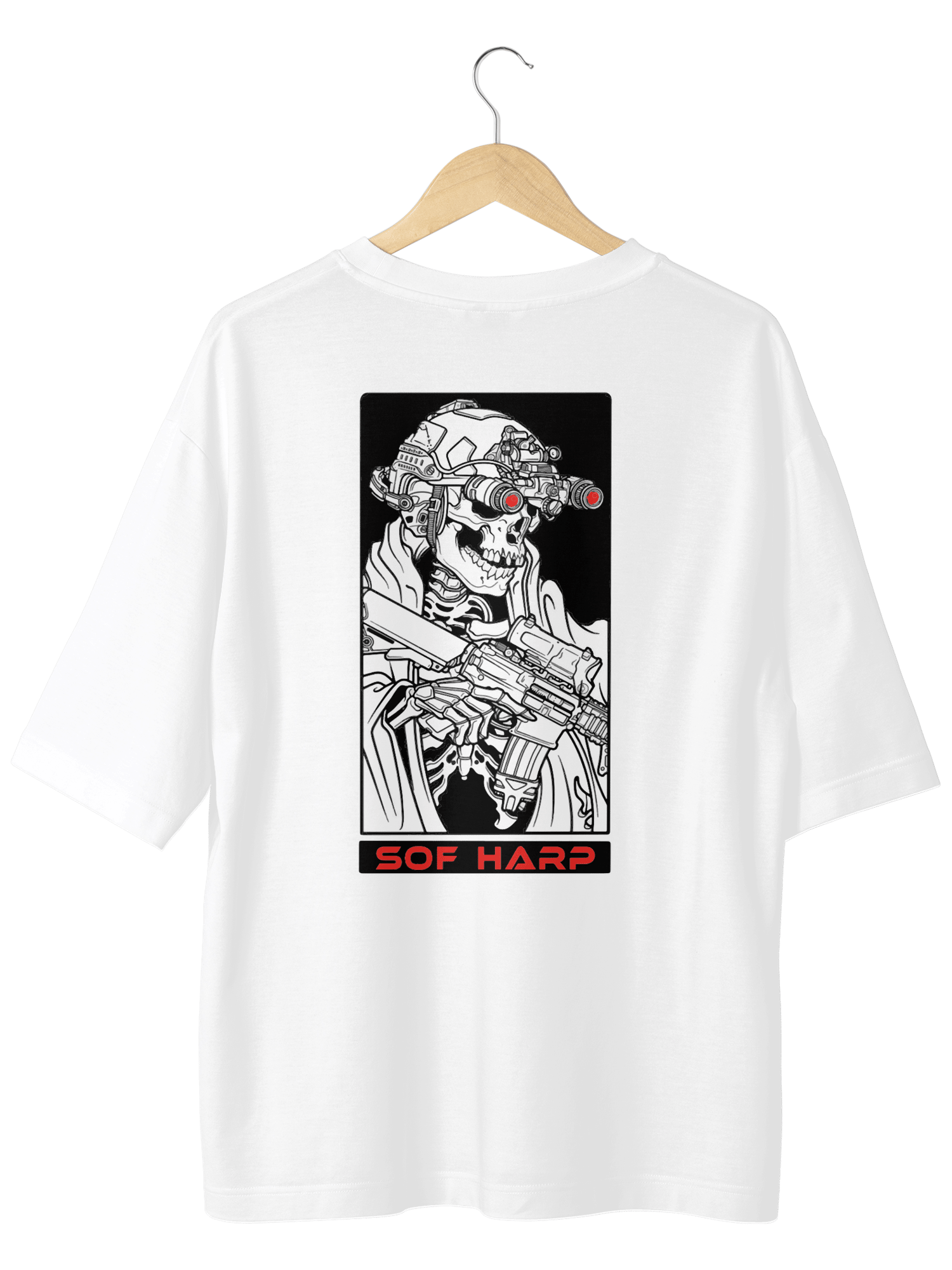 SOF İskelet sırt baskılı Oversize TShirt